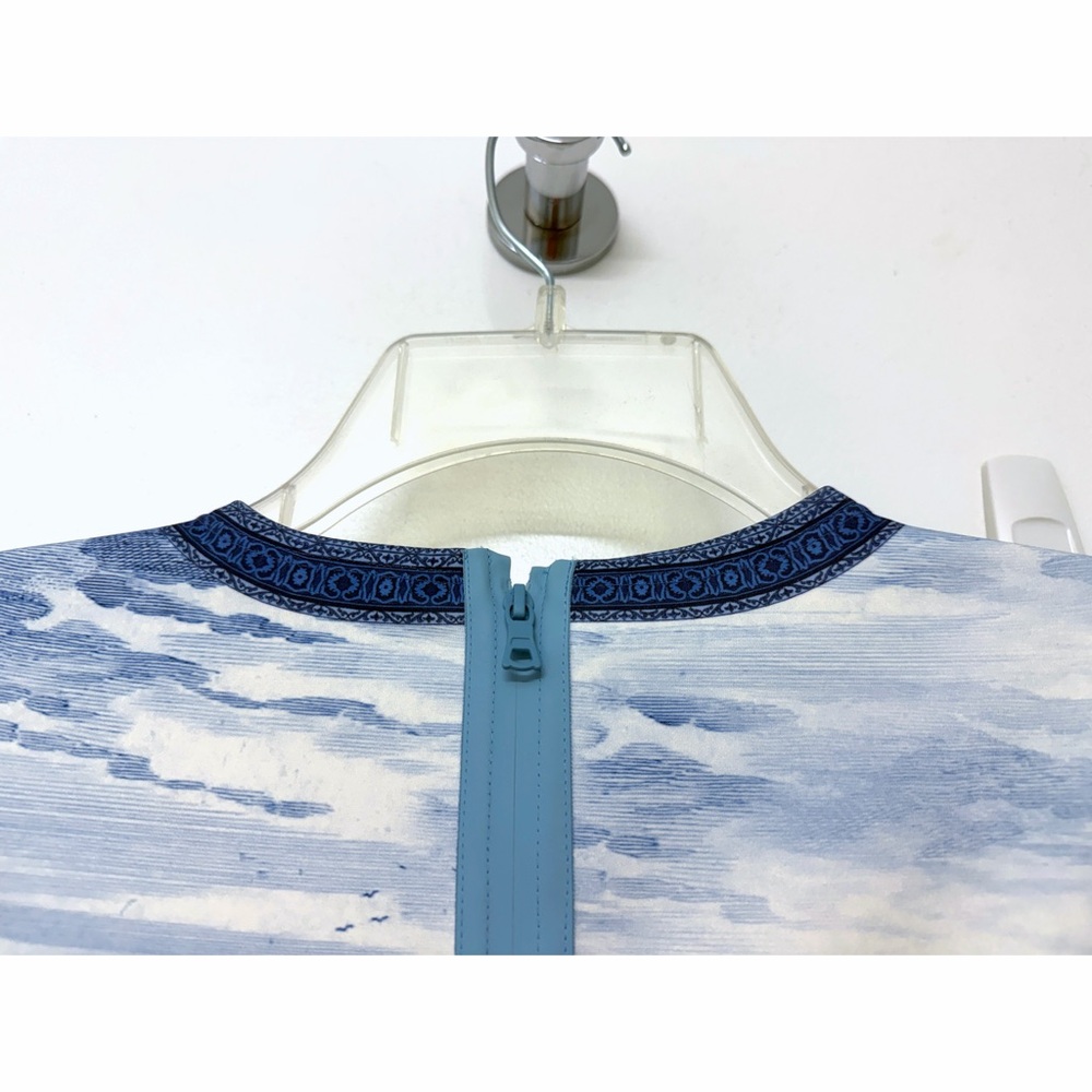 Alice + Olivia Wynell Chateau A Line Mini Dress Blue Toile De Jouy Floral 6 - Picture 10 of 16